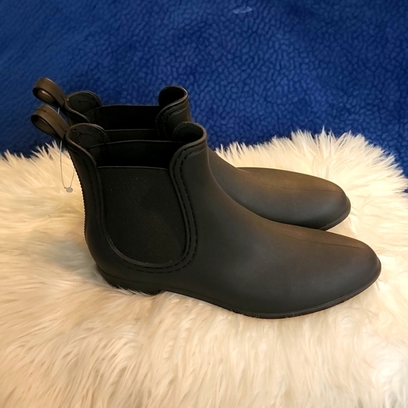 Jeffrey Campbell havana black matte Rain boots Outdoor Rubber Snow - Picture 2 of 8